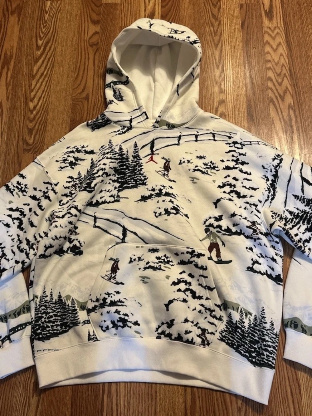Jordan Brooklyn Fleece Hoodie Sail Ski Snowboard Print HV1050-133 L